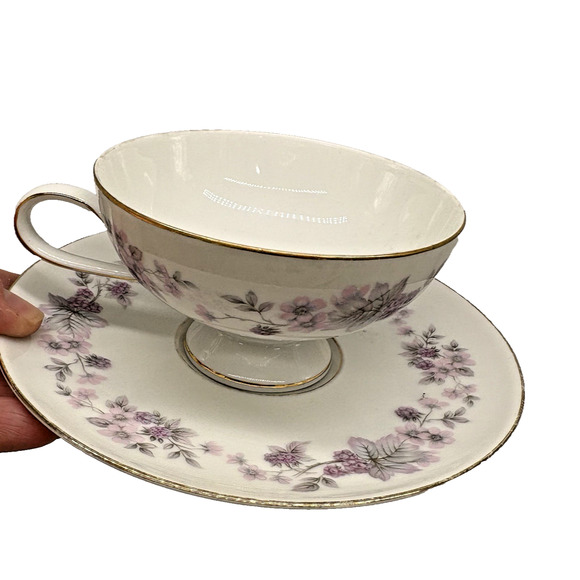 Amethyst by Rosenthal Continental Footed Demitasse Cup & Saucer Flowers Vtg 60's - Picture 6 of 15